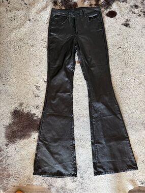 SHEIN Black Faux Leather Pants with Tall M Tag